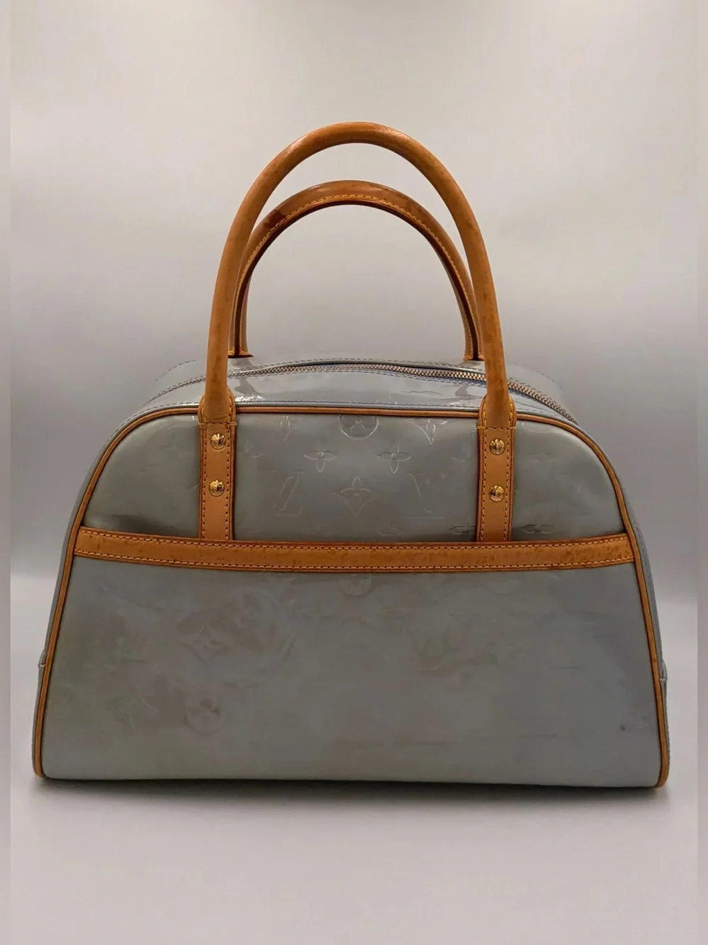 LV Tompkins Square — Vernis Leather Blue